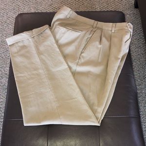 Hart Schaffner & Marx Wool Dress Slacks Tan Khaki Size 34 with cuffs